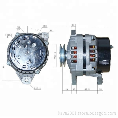 12V 85A Auto Alternator for Gaz UMZ-4216, UAZ UMZ-4213